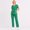 Green, variant on Sets For Women Quick Dry Scrub Set With Pockets V Neck Short Sleeve Elastic Waist Pants Medical Uniform Green L