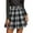 Black, variant on Skirts for Women Elastic Waist Plaid Print Pleated Skirt Spring Summer Casual High Waist A Line Mini Skirt Blue B