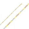 14K Gold 3C 3.7 mm Stamped Figaro 3+1 Chain : 24"