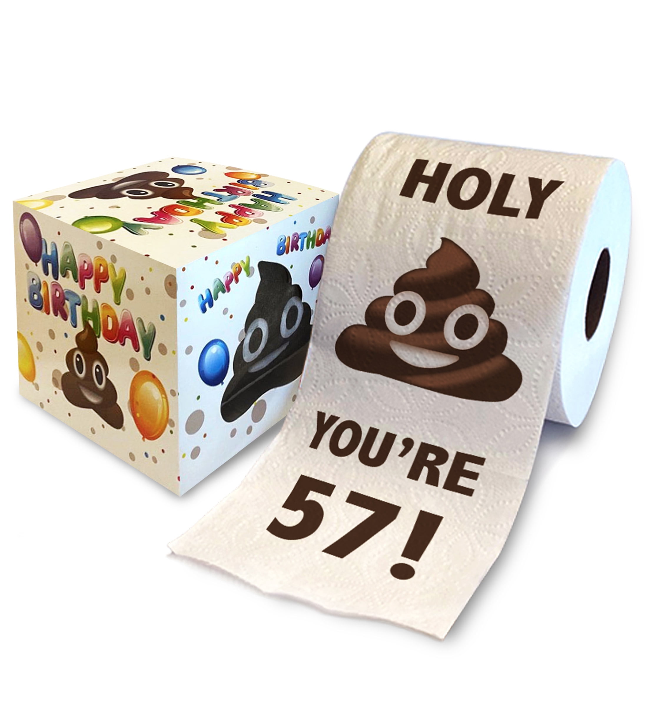 Printed TP Holy Poop You're 57 Printed Toilet Paper Gag Gift – Happy ...