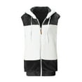 thumbnail image 5 of FAIWAD Womens Vests Sleeveless Fleece Jacket Color Block Zip Hoodie Outerwear Fall Winter Plus Size Coat, 5 of 5