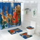 thumbnail image 2 of Alfombra navideña con estampado navideño, juego de cuatro piezas para baño y baño, 2 of 8