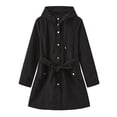 thumbnail image 7 of Ihhxva Windbreaker Jacket for Women Hooded Trench Coat with Pockets Adjustable Waist Women's Longline Lightweight Waterproof Casual Spring Outerwear S-3XL, 7 of 7