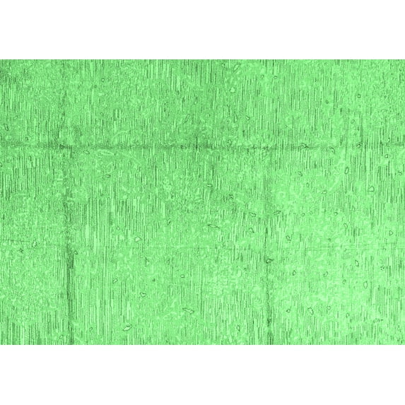 Ahgly Company Indoor Rectangle Abstract Emerald Green Modern Area Rugs, 2' x 3'