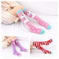 thumbnail image 6 of 6 Pairs Girls Knee High Socks, Colorful Cartoon Cotton Socks Crazy Fun Kids Odd Unicorn Socks Fashion Long Socks, One Size for 3-12 Years Girls, 6 of 7