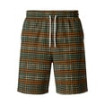 thumbnail image 4 of Resicozy Plaid Shorts Men Casual Classic Fit Elastic Waist Bermuda Short Straight Leg Loose Y2k Lounge Shorts with Pockets Green 4XL, 4 of 5