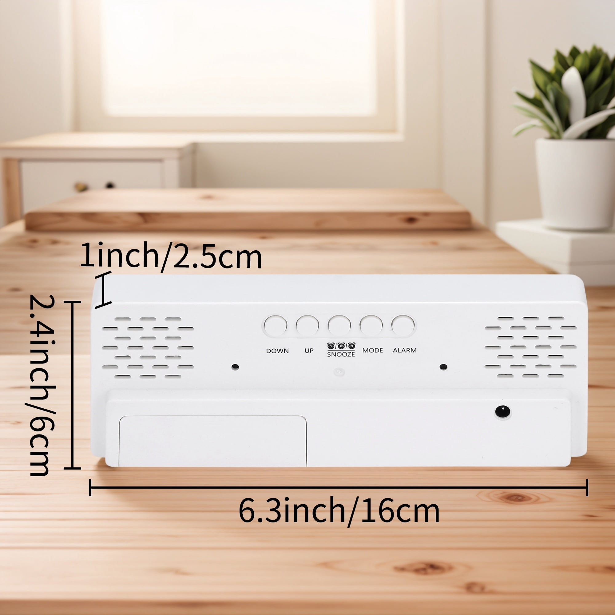 Unique Bargains 2 Pcs Triple Alarm Clock with Big Numbers White Green/White Red