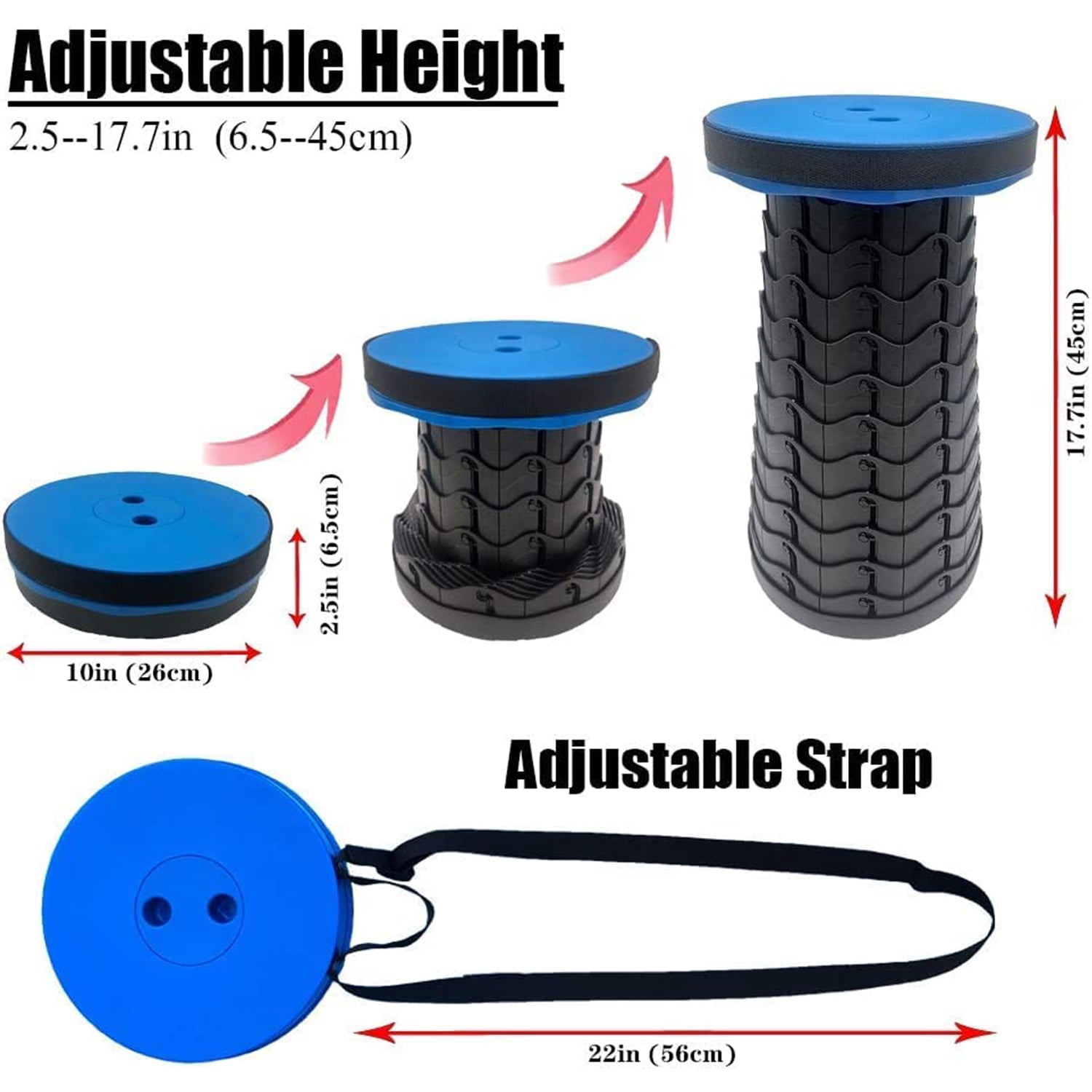 BTideas Portable Retractable Folding Stool, Collapsible Stool, Portable Chair for Outdoor, Plastic