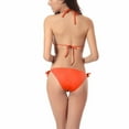 thumbnail image 4 of Bikinis for Women One Piece Deep V Gathering Slim Neck Strap Swimsuit Solid Color Camisole Sexy Swimwear, 4 of 4
