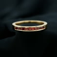 thumbnail image 2 of Rosec Jewels Mens 1/2 CT Princess Cut Garnet Half Eternity Ring, Minimal Garnet Semi Eternity Ring, Channel Set Garnet Ring, Garnet Stackable Ring, 18K Yellow Gold, US 8.50, 2 of 7