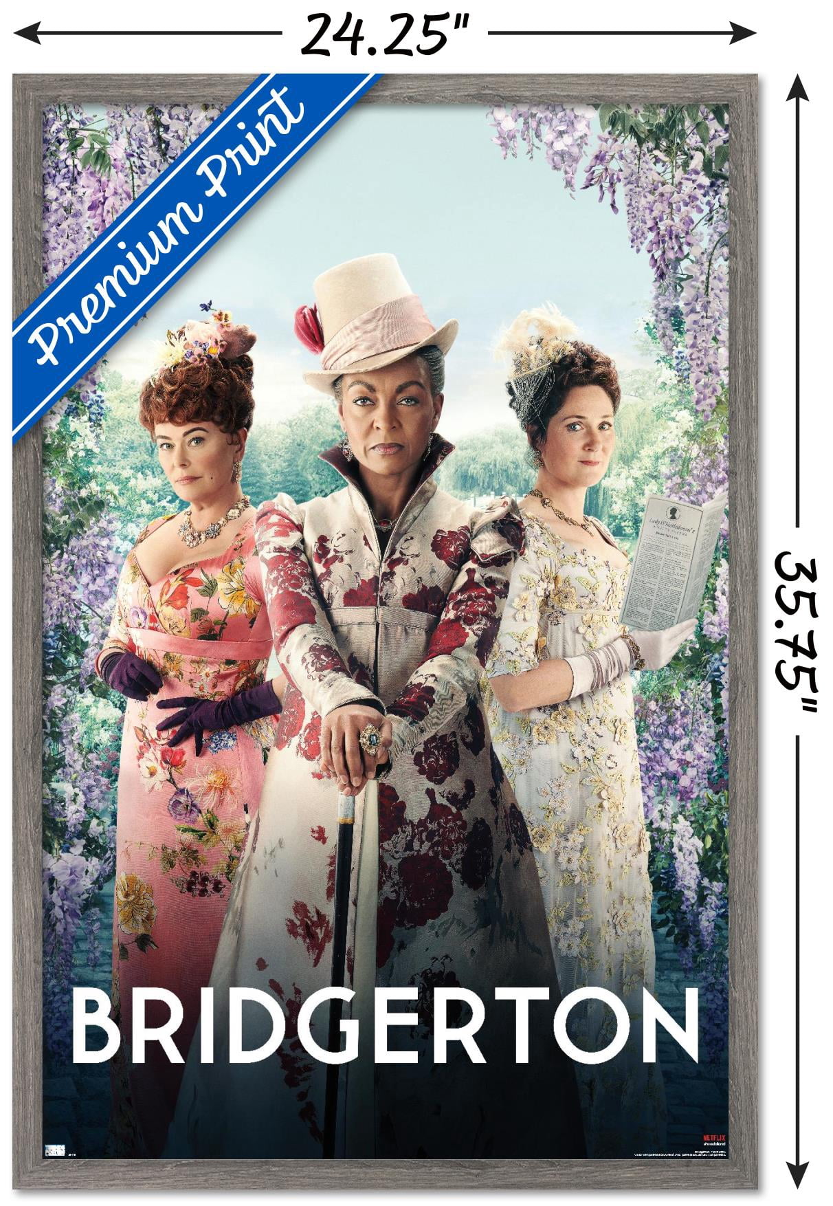 Netflix Bridgerton - Trio Wall Poster, 22.375" x 34", Framed