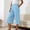 Blue#1, variant on Women's High Waist Wide Leg Culotte Pants, Pleated Front Button Closure Side Pockets, Relaxed Fit Stretch Trousers for Work, Vacation, and Casual Wear