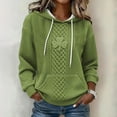 thumbnail image 2 of St. Patrick's Day Hoodie for Women, 3D Print Shamrock & Celtic Knot Pattern Pullover Sweatshirt with Front Pocket, 2 of 6