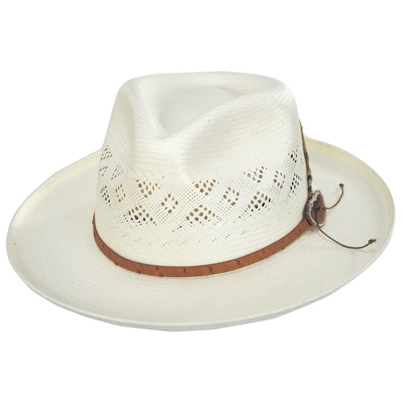 Andromeda Shantung Straw Fedora Hat - S  - Natural