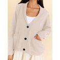 thumbnail image 2 of Flag Print Cardigan Casual Loose Long Sleeve V-Neck European and American Sweater Chunky Cardigan  L, 2 of 6