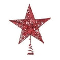 thumbnail image 1 of Adorno de estrella de árbol de Navidad de hierro forjado Adorno de estrella de árbol brillante Decoración del hogar (15 cm Rojo), 1 of 5