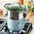 thumbnail image 6 of Rachael Ray Classic Brights Hard Enamel Nonstick 3-Quart Covered Steamer Set, Sky Blue, 6 of 8