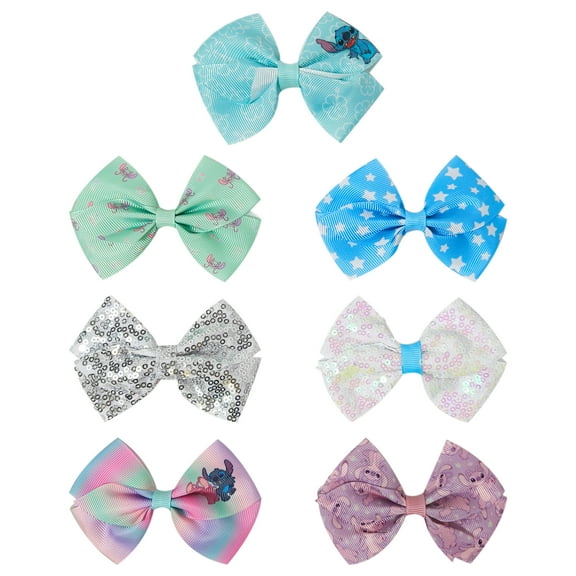 Lilo & Stitch Multipattern Hair Bows, All Ages, 7 Pack
