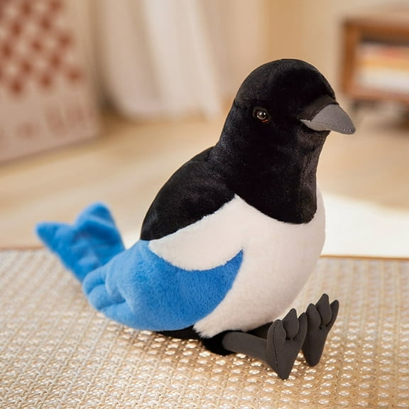 Magpie Plush Toy - Simulation Magpie Stuffed Animal, Cute Magpie Plush Toy as Gift for Your Friends Birthday Christmas Giftware 7.88 inches,Blue