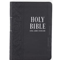 Christian Art Gifts  KJV Compact & Large Print Bible, Black Luxleather