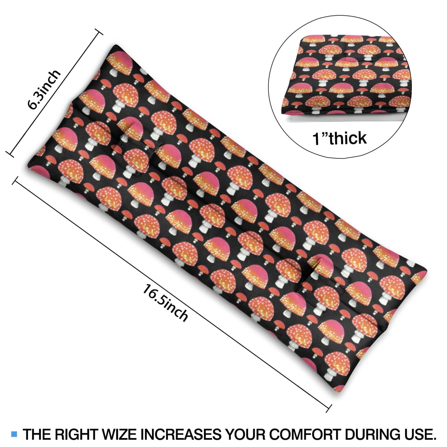 Scientific Mushroom Seatbelt Pillow - Post-Surgery Comfort for Mastectomy Breast Surgery Heart Surgery - Soft Car Seat Belt Cushion (Vintage Fungi)