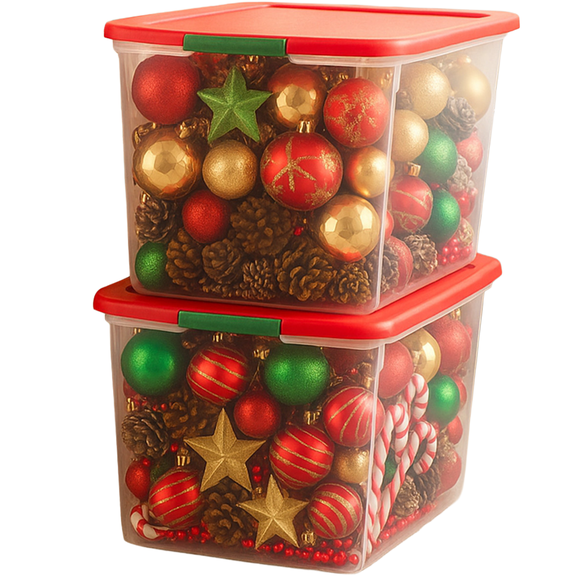 Homz 64 Qt Secure Latch Clear Plastic Storage Container Bin w/ Lid (2-Pack)