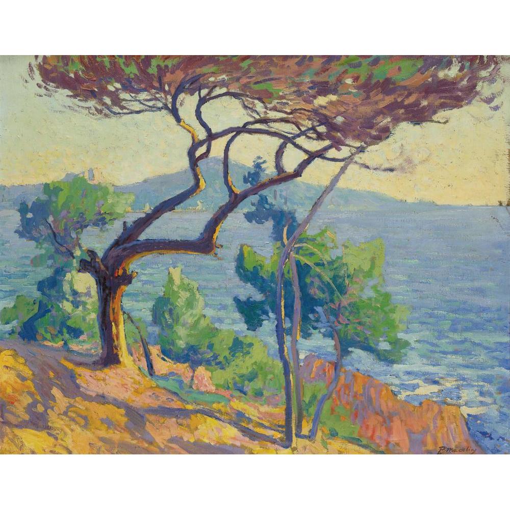 Paul Madeline 24x20 Black Modern Framed Museum Art Print Titled - Les Roches Rouges (1912)