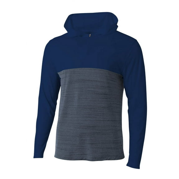 A4 Slate Quarter Zip Hoodie For Men in Navy | N4013