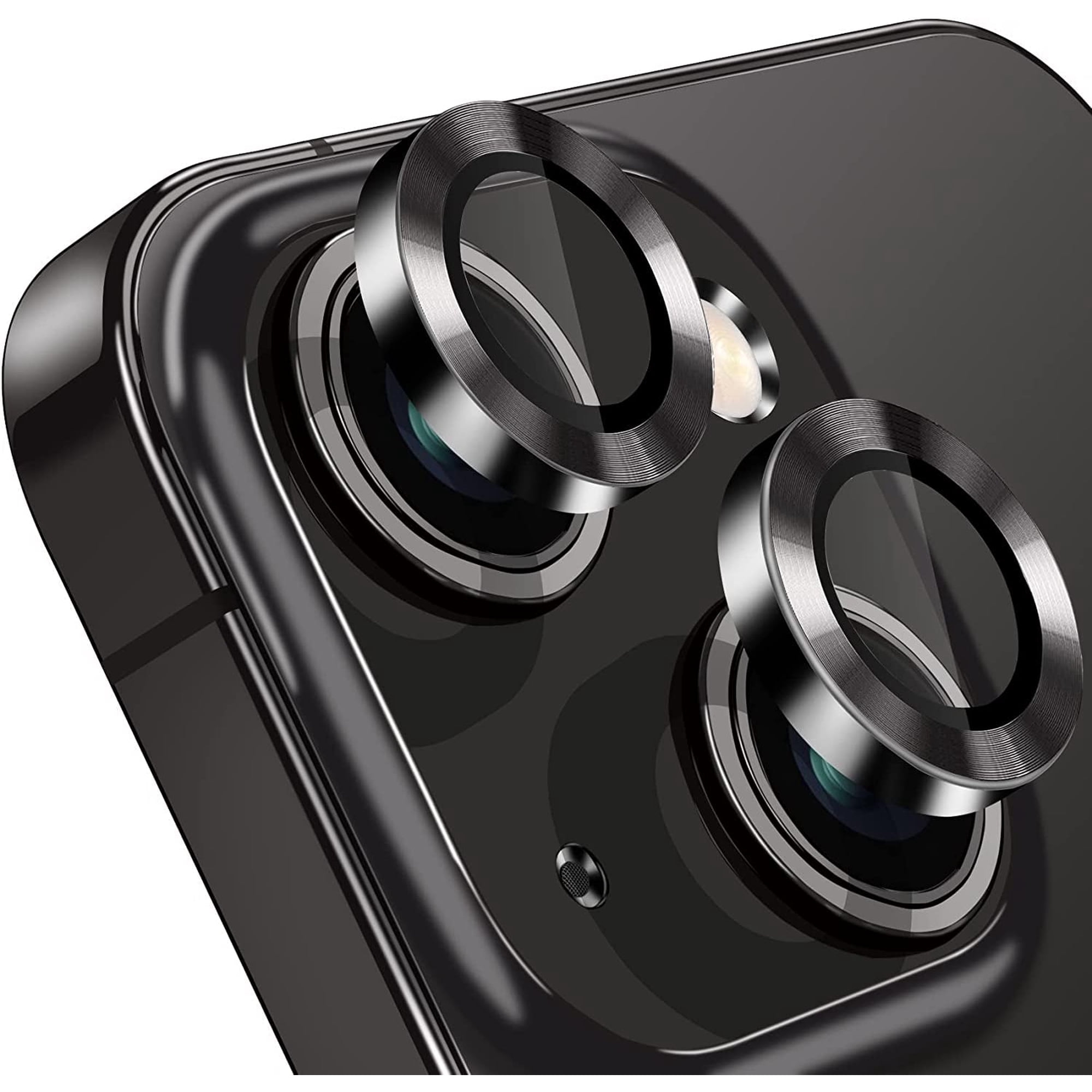 Entronix Camera Lens Protector Compatible with iPhone 15, Tempered Glass Guard, Black