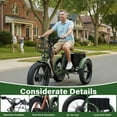 thumbnail image 3 of Broobey Electric Tricycle for Adults Folding ETrike E-Tricycle 3 Wheel Electric Trike w/ Two Baskets 48V15AH Lithium Battery Peak 1000W Motor 20*4" Fat Tire Green UL2849 by SGS, 3 of 9