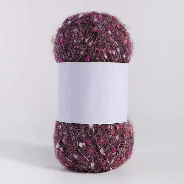 Gorro de lana polar de mohair Pomoko con puntos de colores tejido a mano