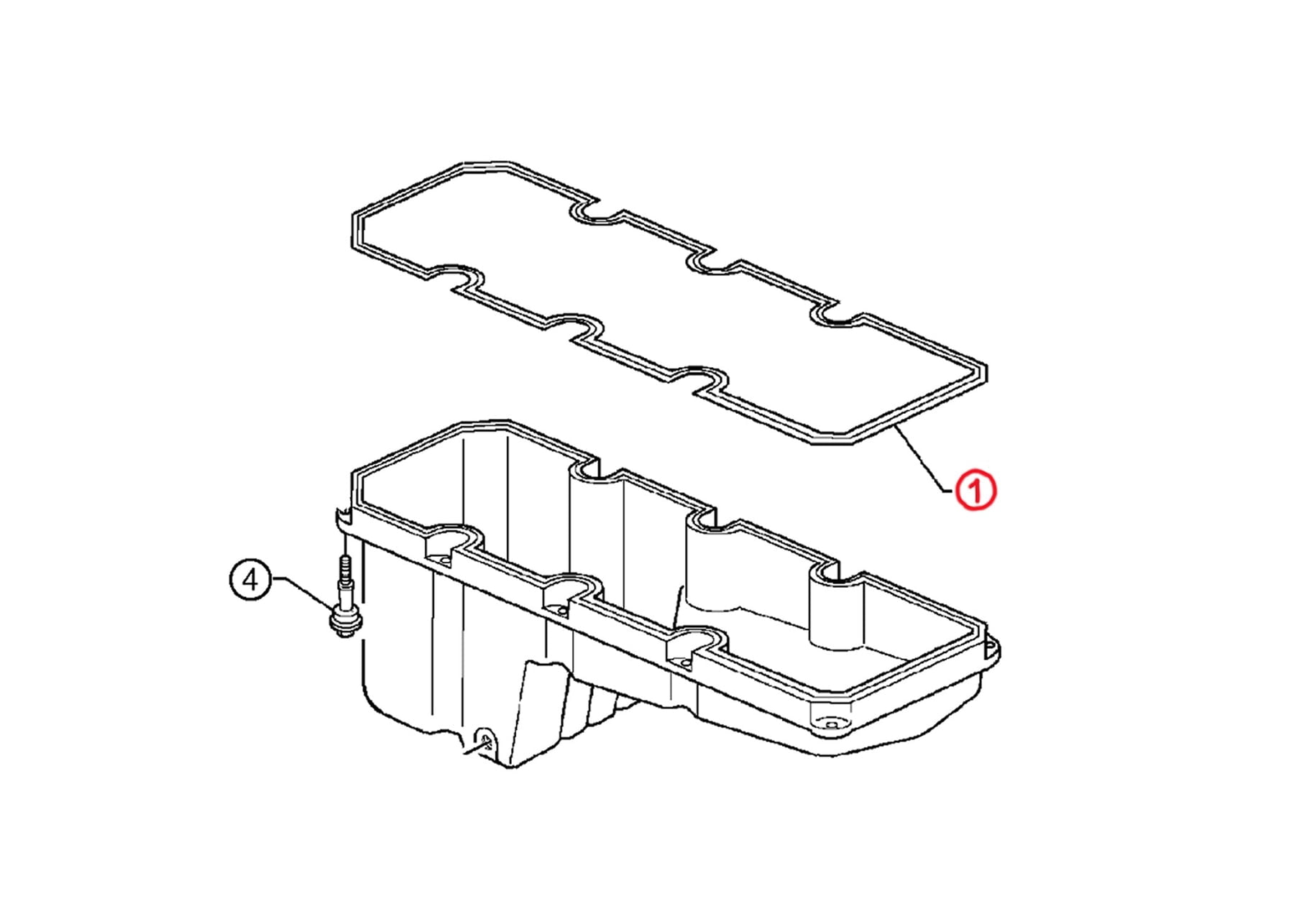 Oil Pan Gasket Black Detroit Diesel S60 12.7L/14L (23539104)