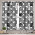 thumbnail image 2 of Ambesonne Geometric Valance & Curtain, 3D Checkered Ball Print, 55"x24", White and Charcoal Grey, 2 of 7