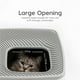 thumbnail image 4 of Arenero premium para gatos con entrada superior y pala, caja cuadrada para gatos, arenero para gatitos, Blanco/Gris, 4 of 11