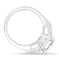 thumbnail image 3 of ESTE ORIGIN 2.00Ct Emerald Cut Lab-Grown Diamond Trilogy Engagement Ring – Tapered Baguette Sides in 10K White Gold for Women US 4, 3 of 7