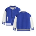 thumbnail image 3 of SonxaHe Toddler Girl' Bomber Jacket Color Block Spring Autumn Waterproof Sports Jackets with Pockets Blue,Sized 3-4, 3 of 3
