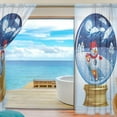 thumbnail image 4 of Coolnut Snowman Globe for New Year Sheer Gauze Door Curtain Window Curtain Drapes for Living Room Kids Bedroom Window Treatment Decor W55 x L78 In 2 Panels, 4 of 4