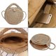 thumbnail image 3 of Round Straw Crossbody Beach Bag - Summer Straw Cross Body Handbag Bags With Zipper For Ladies, 3 of 4