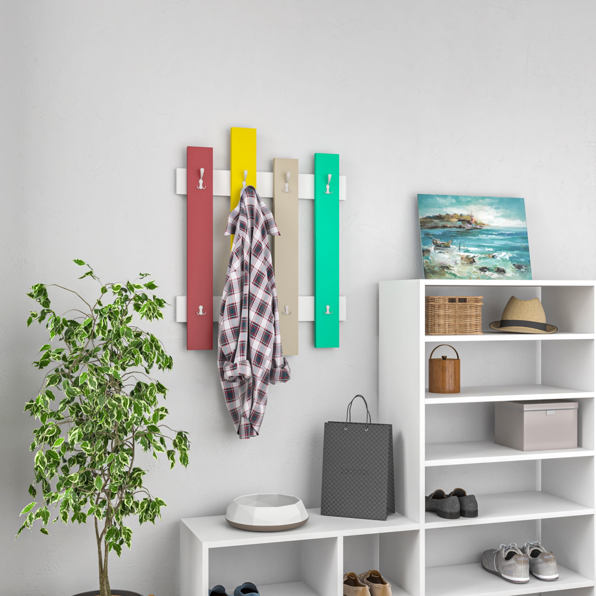 Ada Home Decor Furniture Haines Multicolor Wall Coat Rack