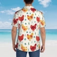 thumbnail image 6 of Xecao Flower Chicken print Hawaiian shirt - a stylish short-sleeve button-down for men, perfect for casual beach and tropical outings., 6 of 9