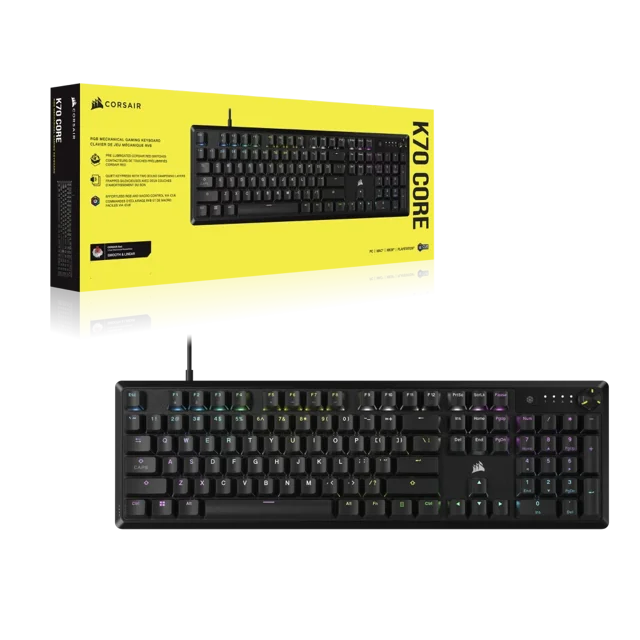 TECLADO CORSAIR K70 CORE RGB MECANICO RED CH-910971E-SP
