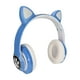 thumbnail image 3 of LXB39C Auriculares para niños Bluetooth 5.0 Auriculares plegables inalámbricos con oreja de gato con música brillante para niños (azul agua), 3 of 5