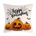 thumbnail image 4 of LUODU Cat Bat Text Pumpkin Pattern Linen Throw Pillowcase Cartoon Funny Festival Sofa Cover Combination (without Pillow Core and Stuffing), 4 of 4