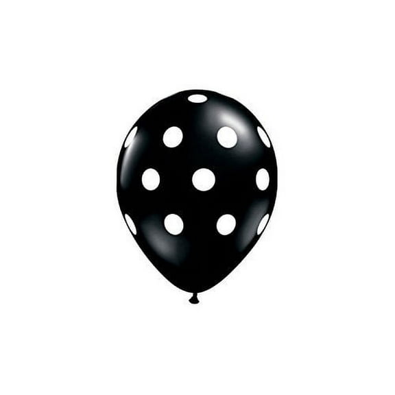 Black Polka Dot Balloons (10 Pack) - 12 Inch Inflatable Graduation Latex Balloons, Black Over The Hill Birthday Party Decorations, Polka Dot Black Wedding Supplies