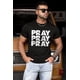 thumbnail image 3 of ABPHQTO Camiseta de manga corta con bandera de palabras Start Running de color negro para hombre, 3 of 5