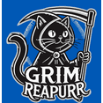 thumbnail image 2 of Black Cat Grim Reapurr Adult Royal Blue Crew Neck Short Sleeve Tee-Medium, 2 of 2