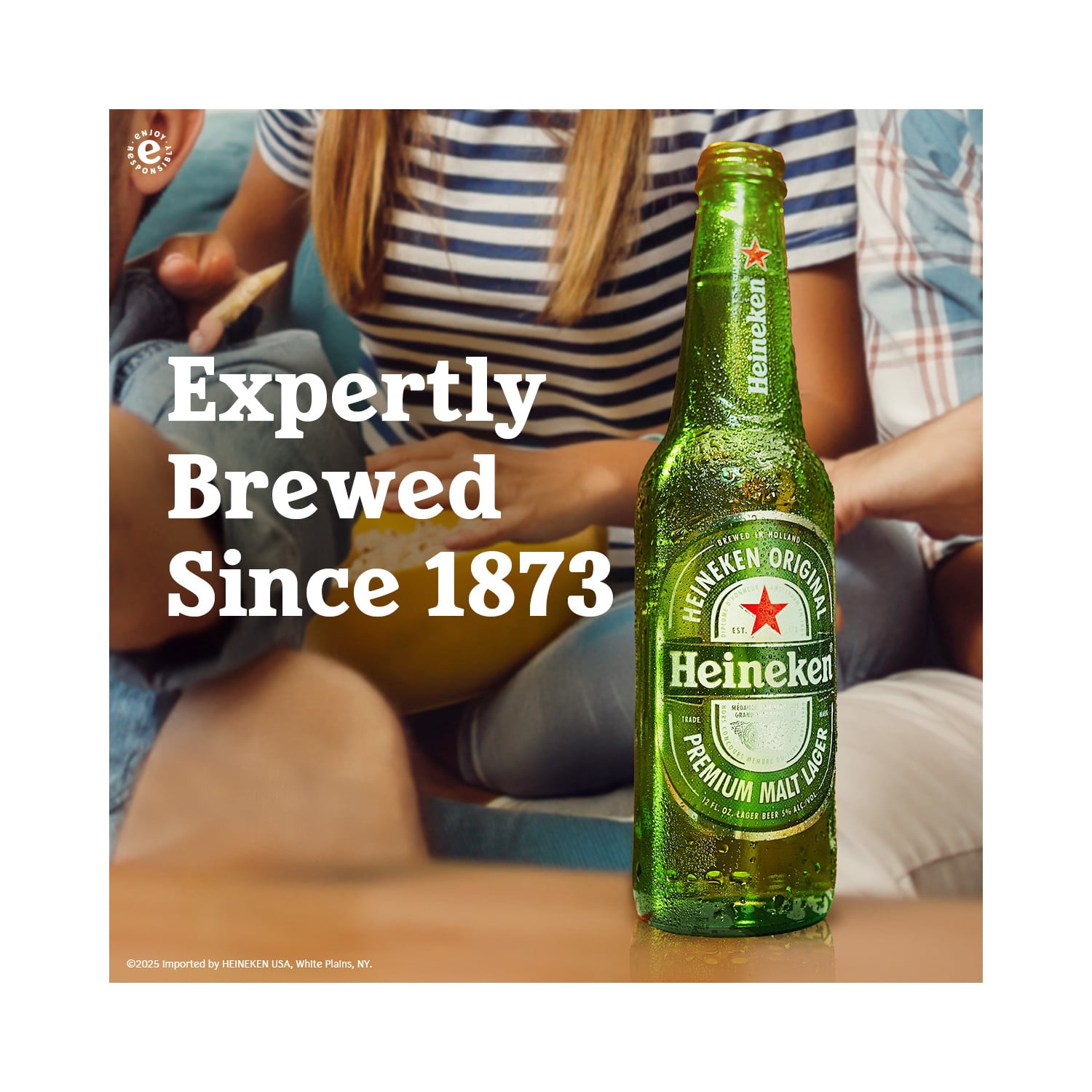 Heineken Original Netherlands Lager Import Beer, 24 Pack, 12 fl oz Bottles, 5% ABV