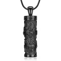 Butterfly Cylinder Urn Necklace Cremation Jewelry for Ashes Stainless Steel Pendant Funeral Keepsake Loved Ones Memorial Gift for Women Men