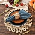 thumbnail image 4 of Lunfar Set of 4 Round Woven Placemats for Dining Table 30cm Small Natural Braided Rattan Tablemat Hollow Wicker Charger Plates for Holiday Thanksgiving Christmas Kitchen Table Mat, Beige, 4 of 5