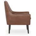 thumbnail image 3 of Simpli Home Robson 31 inch Wide Contemporary Accent Chair in Distressed Saddle Brown Faux Leather, 3 of 14